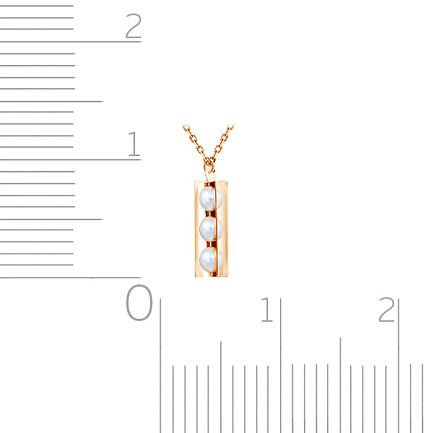Колье из красного золота с жемчугом, плетение якорное