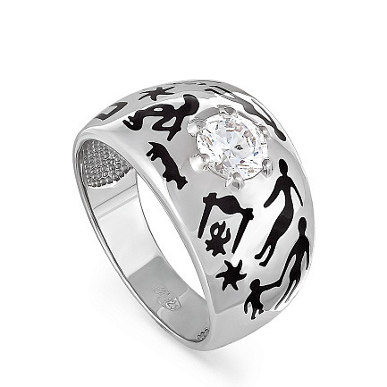 Кольцо из серебра с фианитом