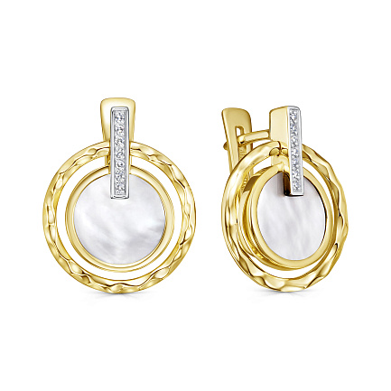 Серьги с английским замком из желтого золота