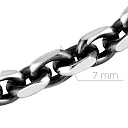 Цепь автомат из серебра, плетение якорное