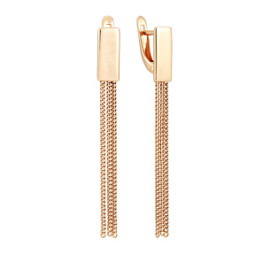 Серьги с английским замком из красного золота