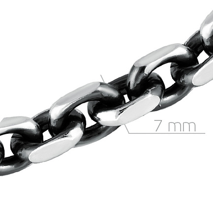 Цепь автомат из серебра, плетение якорное