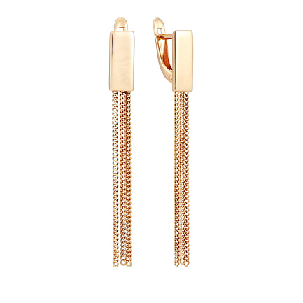 Серьги с английским замком из красного золота