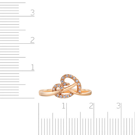 Кольцо из красного золота с фианитом