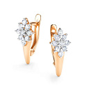 Серьги с английским замком из красного золота с бриллиантами