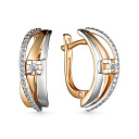 Серьги с английским замком из красного золота с бриллиантами