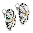 Серьги с английским замком из серебра с фианитами