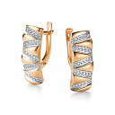 Серьги с английским замком из красного золота с бриллиантами