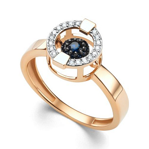 Кольцо из красного золота с бриллиантом