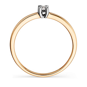 Кольцо из красного золота с бриллиантом