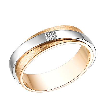 Кольцо обручальное из комбинированного золота