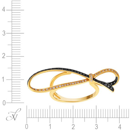 Кольцо из красного золота с бриллиантами, рубинами