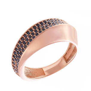 Кольцо из красного золота с бриллиантами