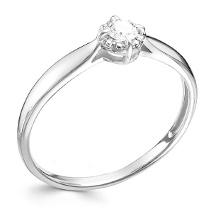 Кольцо из белого золота с бриллиантом