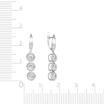 Серьги с английским замком из белого золота с бриллиантами