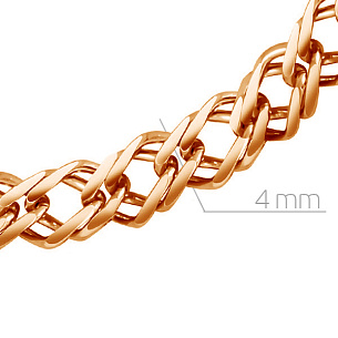 Браслет автомат из красного золота, плетение двойной ромб