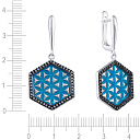 Серьги с английским замком из серебра с эмалью