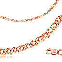 Цепь автомат из серебра с позолотой, плетение двойной ромб