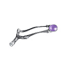 Брошь из серебра с аметистом, фианитом