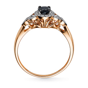 Кольцо из красного золота с сапфиром