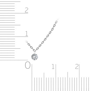 Колье из белого золота с бриллиантом, плетение якорное