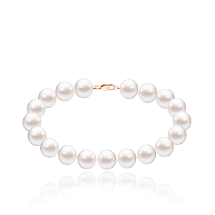 Браслет из жемчуга с красным золотом 