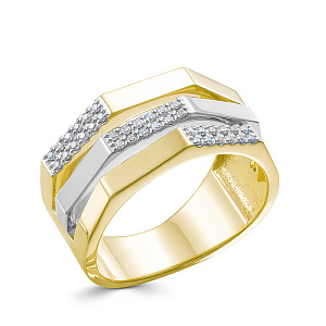 Кольцо из желтого золота с бриллиантами