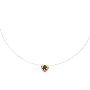 Колье из красного золота с изумрудом