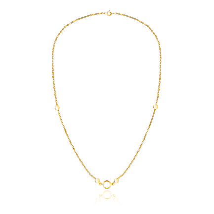 Колье из желтого золота, плетение якорное