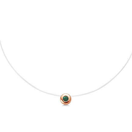 Колье из красного золота с изумрудом