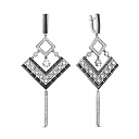 Серьги с английским замком из серебра с фианитами