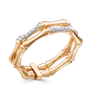 Кольцо из красного золота с бриллиантом