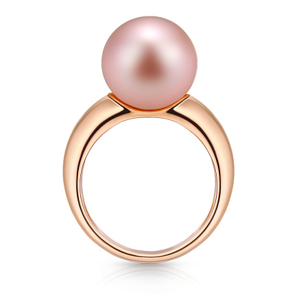 Кольцо из красного золота с жемчугом