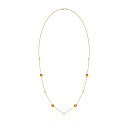 Колье из желтого золота с цитрином, плетение якорное