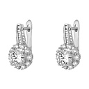 Серьги с английским замком из серебра с фианитами