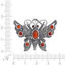 Брошь из серебра с агатом, гранатом