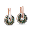 Серьги с английским замком из красного золота с бриллиантами