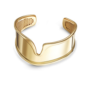 Браслет жесткий из серебра с позолотой