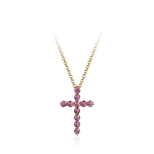 Колье из желтого золота с сапфиром