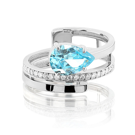 Кольцо из серебра с фианитами