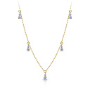 Колье из желтого золота с фианитом