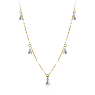 Колье из желтого золота с фианитом