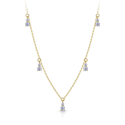 Колье из желтого золота с фианитом