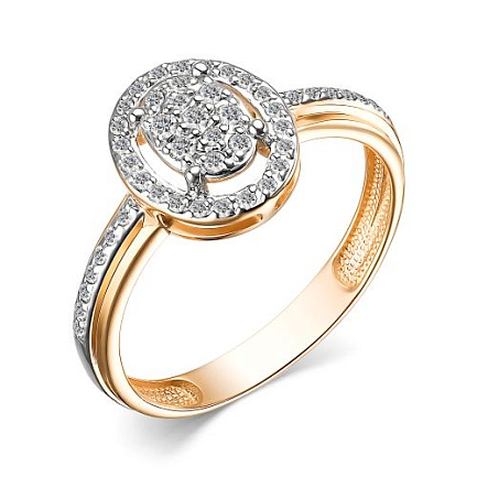 Кольцо из красного золота с бриллиантами