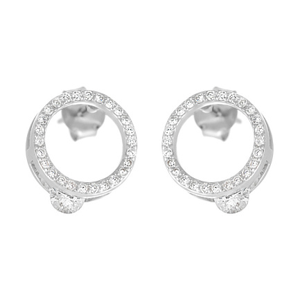 Пусеты из серебра с фианитами