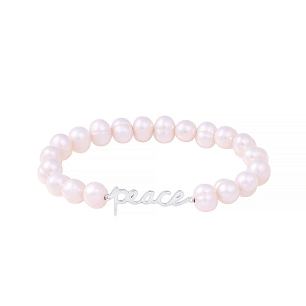 Браслет декоративный из серебра с жемчугом