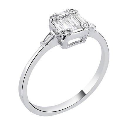 Кольцо из белого золота с бриллиантами