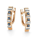 Серьги с английским замком из красного золота с бриллиантами