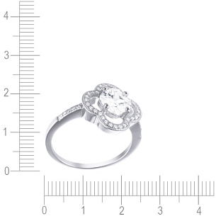 Кольцо из серебра с фианитом