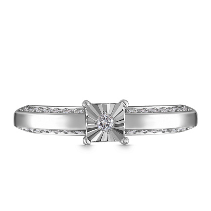 Кольцо из белого золота с бриллиантами